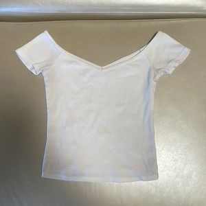 Abercrombie and fitch white ribbed off the shoulder top size small